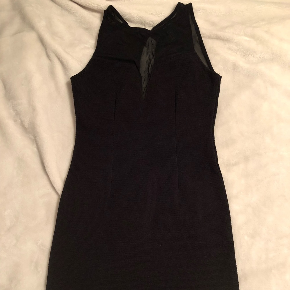 Black tight mini dress